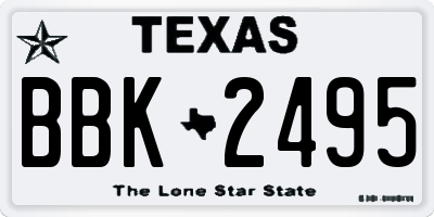 TX license plate BBK2495