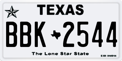 TX license plate BBK2544