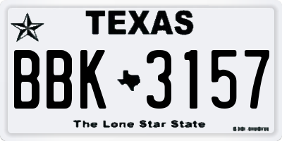 TX license plate BBK3157