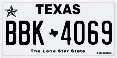 TX license plate BBK4069