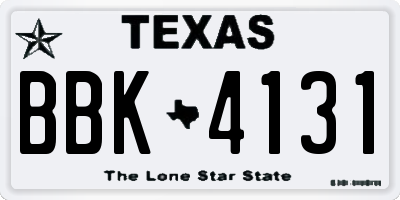 TX license plate BBK4131