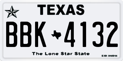 TX license plate BBK4132