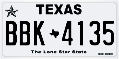 TX license plate BBK4135