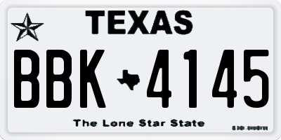 TX license plate BBK4145