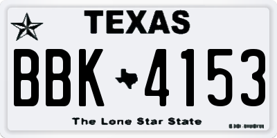 TX license plate BBK4153