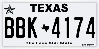 TX license plate BBK4174