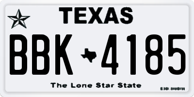 TX license plate BBK4185