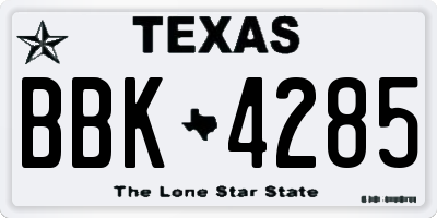 TX license plate BBK4285