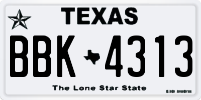 TX license plate BBK4313