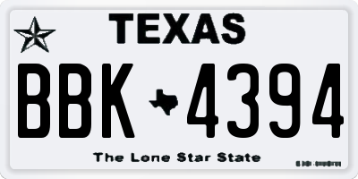 TX license plate BBK4394