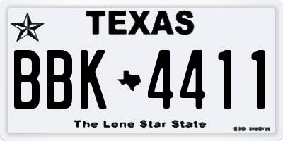 TX license plate BBK4411