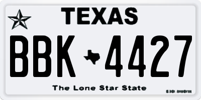 TX license plate BBK4427