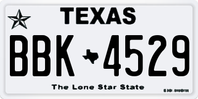 TX license plate BBK4529