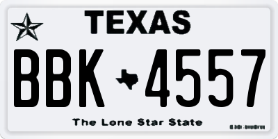 TX license plate BBK4557