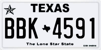 TX license plate BBK4591