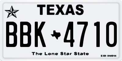 TX license plate BBK4710