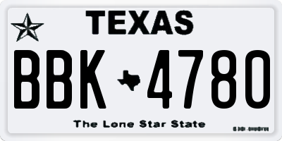 TX license plate BBK4780
