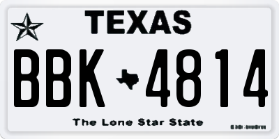 TX license plate BBK4814