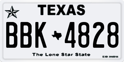TX license plate BBK4828