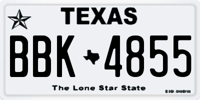 TX license plate BBK4855