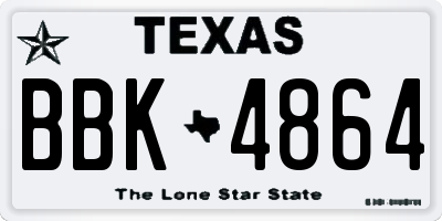 TX license plate BBK4864