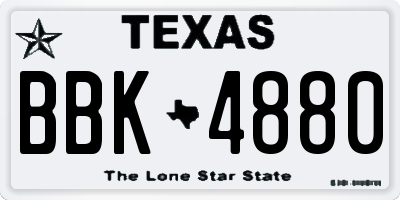 TX license plate BBK4880
