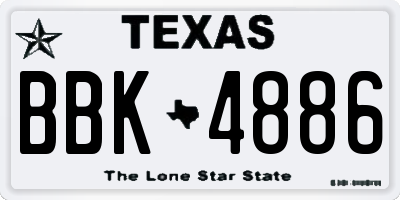 TX license plate BBK4886