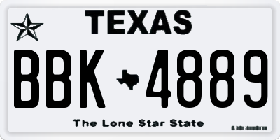 TX license plate BBK4889