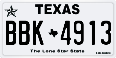 TX license plate BBK4913