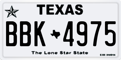 TX license plate BBK4975