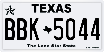 TX license plate BBK5044