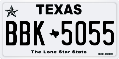 TX license plate BBK5055