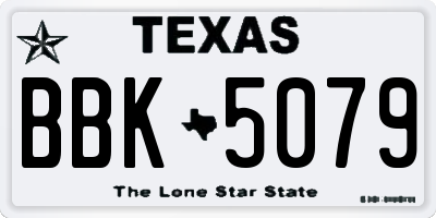 TX license plate BBK5079