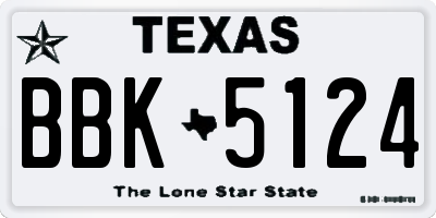 TX license plate BBK5124