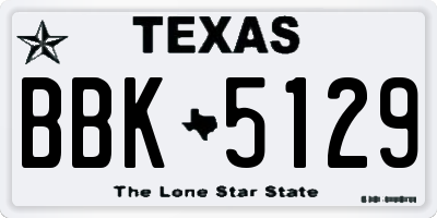 TX license plate BBK5129