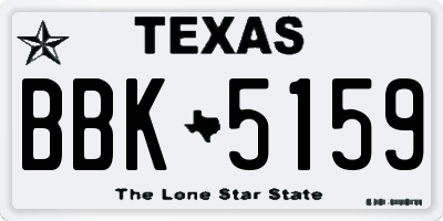 TX license plate BBK5159
