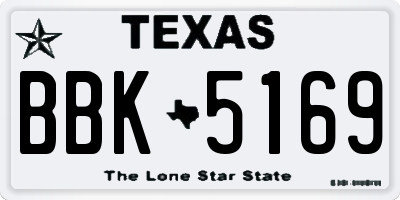 TX license plate BBK5169