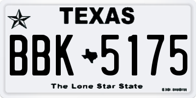 TX license plate BBK5175