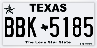 TX license plate BBK5185