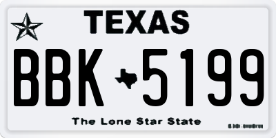 TX license plate BBK5199