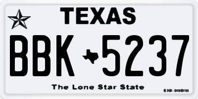 TX license plate BBK5237