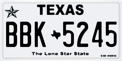 TX license plate BBK5245