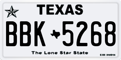 TX license plate BBK5268