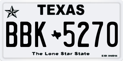 TX license plate BBK5270