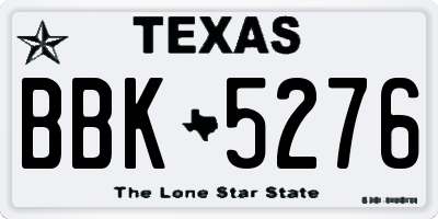 TX license plate BBK5276