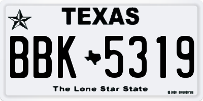 TX license plate BBK5319