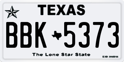 TX license plate BBK5373