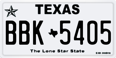 TX license plate BBK5405