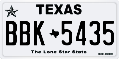 TX license plate BBK5435