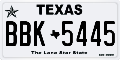 TX license plate BBK5445